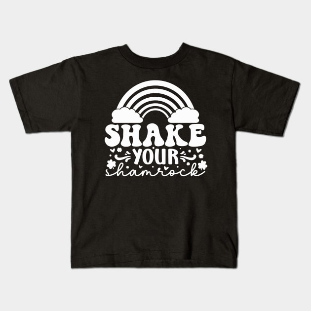 Shake Your Shamrock on Paddy Day Kids T-Shirt by Vooble